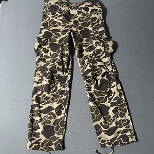 Vintage Duck Camouflage Pants Mens 34x31 Brown 1990s US Army Combat Trousers - Picture 1 of 6