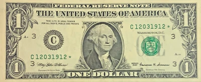 1999 $1 Federal Reserve STAR Note - Rare Philadelphia Issue, Only 13.76M Pri - Image 1 of 2