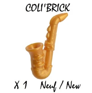 Lego 13808 - 1x Minifig Utensil Saxophone music - Doré / Pearl Gold - NEUF - Picture 1 of 1