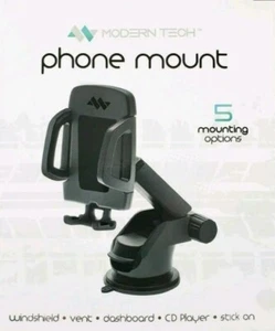 Modern Tech Universal Phone Mount - Windshield, Dash, Vent, CD Player, Stick On - Picture 1 of 1
