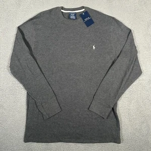 Polo Ralph Lauren Shirt Mens XL Gray Sleepwear Thermal Waffle Sleepshirt New - Picture 1 of 6