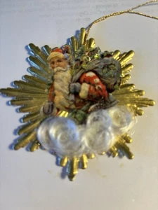 Weihnachtsbaum Dresdner Stern Papier Weihnachtsmann Ornament Engelshaar Handarbeit Unikat - Bild 1 von 1