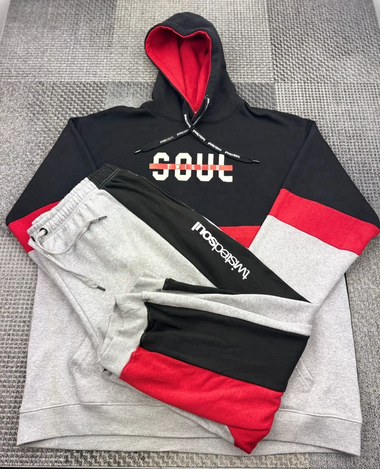 Conjunto de chándal Twisted Soul 3XL sudadera con capucha y joggers negro rojo gris logotipo ropa de calle Foto 1 de 4