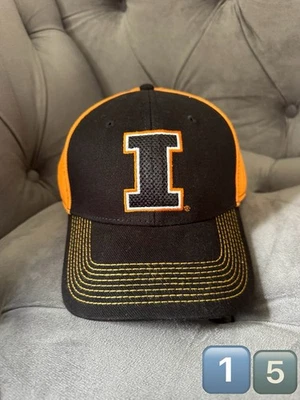 Illinois Fighting Illini Black & Orange NCAA Hat Structured Cap – New w/ Tags - Image 1 of 4