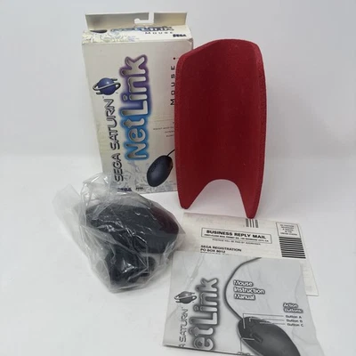 Sega Saturn Netlink Mouse Complete in BOX CIB Manual Inserts Great Condition - Image 1 of 4