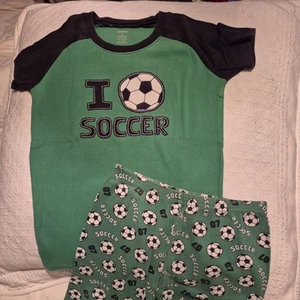 GYMBOREE Boys 2 piece Soccer Pajamas Gymmies Size 12 - Picture 1 of 3