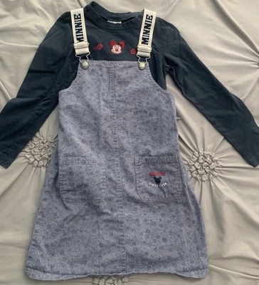 复古刺绣迪士尼商店米妮老鼠套衫/连体裤/连体裤 6/6X 套装 — 第 1/4 张图片