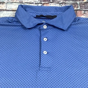 RLX Ralph Lauren Polo Shirt 3XL Blue Geometric Performance Golf Outdoor Mens - Picture 1 of 12