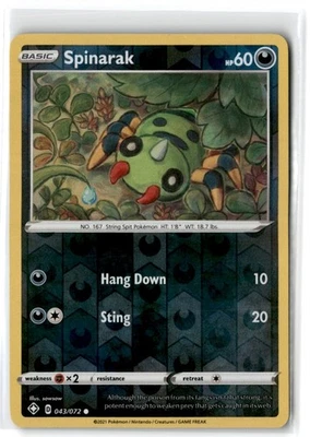 2021 Sword & Shield - Shining Fates Spinarak #43 Basic/Common Reverse Holo - Image 1 of 2