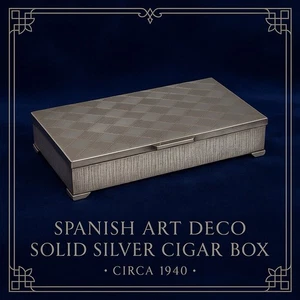 Antique Art Deco Silver Cigar Box • Jewellery Box • Hallmarked • Circa 1940s - Picture 1 of 14