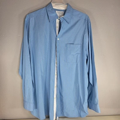 Roundtree & Yorke Dress Shirt XLT Blue White Long Sleeve Button Down Casual - Image 1 of 4