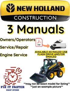NEW HOLLAND L213 SKID STEER LOADER MANUAL SERVICE REPAIR ENGINE OWNERS PDF USB - Picture 1 of 9