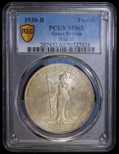 1930-B Great Britain Hong Kong Silver Trade Dollar T$1 Uncirculated PCGS MS63 - Picture 1 of 4