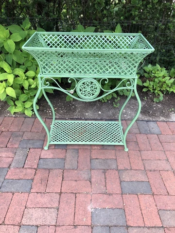 RARE ANTIQUE VICTORIAN 2-PIECE LATTICE METAL PLANTER-SUPERB CONDITION-STUNNING!! Cover