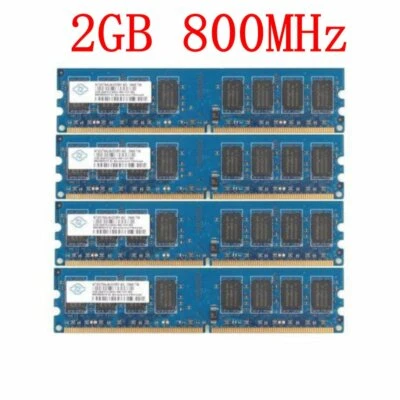 8GB 4x 2GB 1GB DDR2 800mhz PC2-6400U 240Pin DIMM Desktop Memory SDRAM NANYA BT - Image 1 of 4