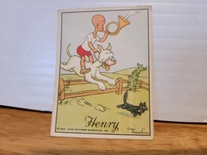 VINTAGE 1936 TAREYTON HENRY COMIC CARD HENRY CHASING A CAT - Picture 1 of 2
