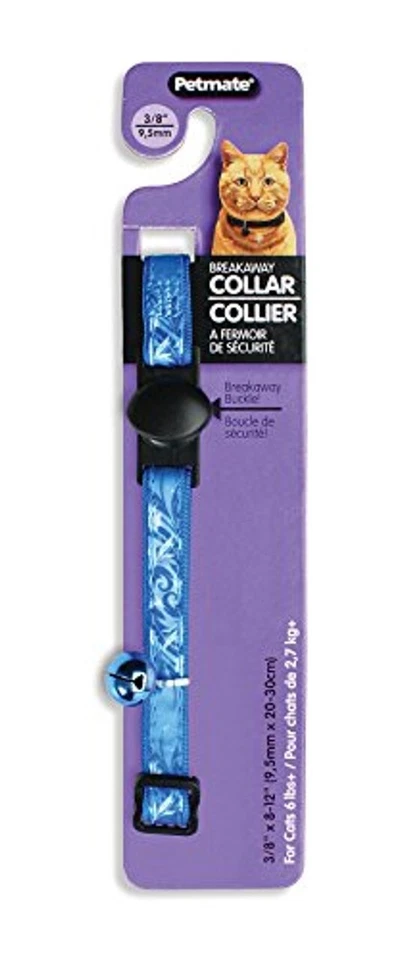 Ошейник для кошки регулируемый папоротник Petmate MGD 3 8 дюймов x 8-12 дюймов синий - Изображение 1 из 1