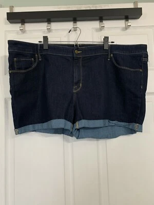 Ava & Viv Plus Size 24W Dark Wash Denim Midi Shorts - Image 1 of 3