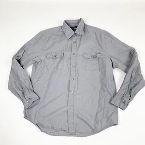 AXIST Mens SIZE Large Weekend Casual Shirt Linen Blend Button Up Gray - Picture 1 of 6