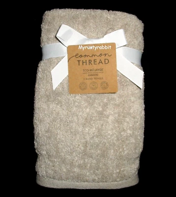 Common Thread Bathroom Hand Towels Set ~ Light Brown - 2 pc NEW - Image 1 of 4