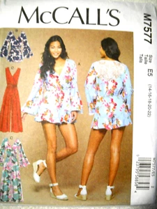 Romper and Jumpsuit Misses size 14-22 McCalls 7577 Sewing Pattern * - Imagen 1 de 2