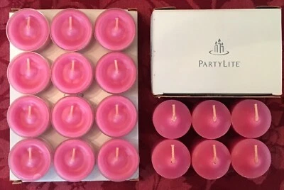PartyLite ENCHANTED ROSE Tealight & Votive Candles New LOT 18 Rare Pink Floral - Photo 1/3