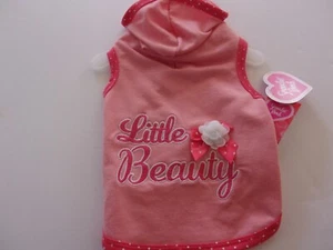 Peach LITTLE BEAUTY Dog Hoodie Smoochie Pooch coat XXS XS S new small puppy pet - Picture 1 of 3