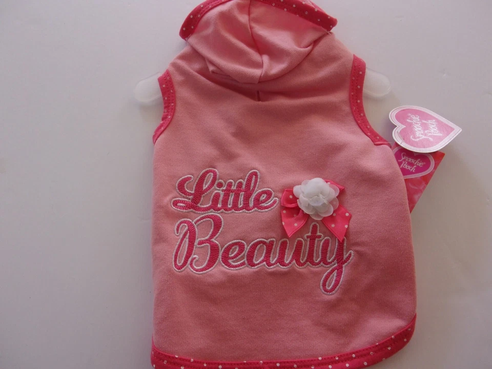 Moletom com capuz para cachorro Peach LITTLE BEAUTY Smoochie Pooch coat XXS XS S novo cachorro pequeno animal de estimação  - Imagem 1 de 3