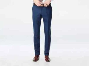 INDOCHINO Mens Dress Pants Classic Trousers 40x30 Dark Navy Pants Wool MSRP 179$ - Picture 1 of 5