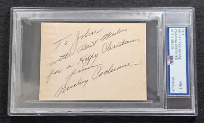 Rare MICKEY COCHRANE Cut Signature-HALL OF FAME-DETROIT TIGERS-PSA 9 Auto - Image 1 of 4