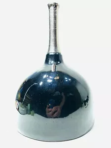 Mid Century moderne Vase Mittelstück 12,5"" schwarz metallic Flocke mit Chromhals - Bild 1 von 5