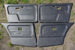 BMW E30 4 DOOR SEDAN TOURING DOOR PANEL LINING VINYL BLACK LEATHER 4 PCS SET OEM - Picture 1 of 16