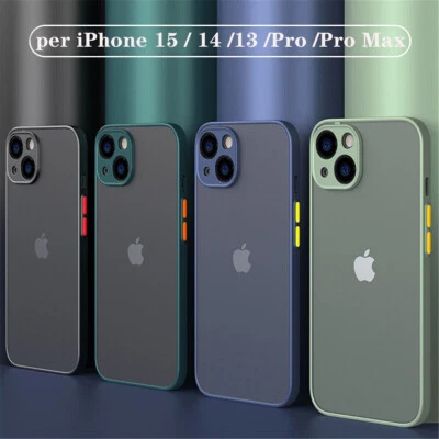 Custodia cover per iPhone 15 / 14 /13 /Pro /ProMax Bumper Opaco Copre fotocamera - Imagen 1 de 4