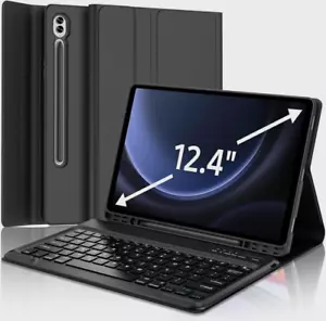 Funda con teclado Bluetooth para Samsung Galaxy Tab S9 FE 10,9 pulgadas Tab S9 Plus -NUEVA - Imagen 1 de 3