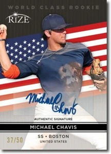 MICHAEL CHAVIS 2014 Rize Rookie Autograph BLACK AUTO WORLD CLASS RC #/50 - Picture 1 of 2