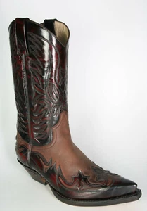 3241 Sendra Stivali Da Cowboy IBIZA Flor. Fucsia Spr. 7004 Stivali In Pelle - Foto 1 di 3