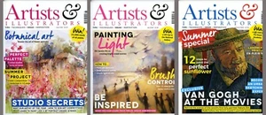 3 Artists & Illustrators Magazines June July Summer 2016 Iss Nos 365, 366, 367 - Picture 1 of 4