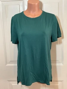 Top ALFANI, talla mediana, verde, ajustado con mangas cortas y cuello redondo. NUEVO. - Imagen 1 de 16