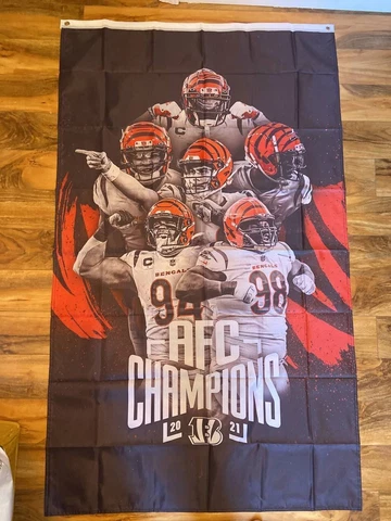 Premium Flag Cincinnati Bengals 3x5 ft Banner NFL Super Bowl LVI AFC Champions Cover