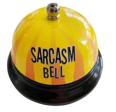 DIABOLICAL Sarcasm Desk Bell - Ring For OR After A Snarky Comment! ~ Office Desk Gag Gift