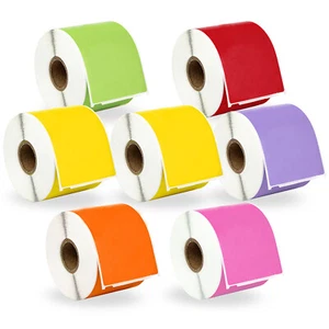 DYMO LW 30256 - 7 Rotoli - 2 GIALLI 1 ciascuno VERDE ROSSO LAVANDA ARANCIO ROSA - Foto 1 di 8