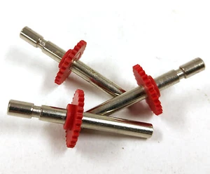 Eje 40 Fischertechnik vintage con rueda dentada Z28 rojo 3 piezas 1969 - Imagen 1 de 2