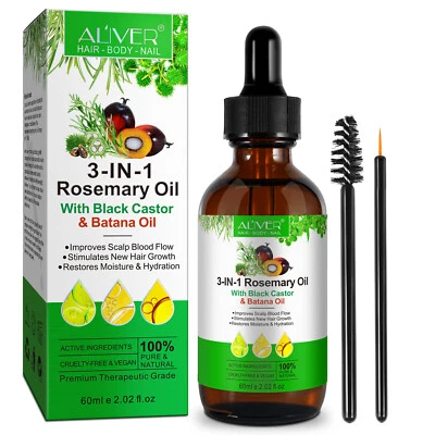 3in1 Rosemary Oil + Black Castor & Batana Oil Pure Natural Hair Growth Skin Nail - image 1 of 4