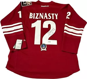 PAUL BISSONNETTE BIZNASTY SIGNED ARIZONA COYOTES REEBOK JERSEY BAS COA BP70102 - Picture 1 of 5