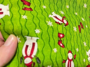 2 1/2 Yd Quilting Sewing Fabric Christmas Snowman Glitter Snowflake Debbie Mumm - Bild 1 von 4