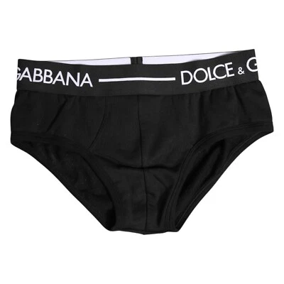 Roupa íntima Dolce & Gabbana preta algodão stretch regular IT4/EUA S 120usd - Imagem 1 de 4