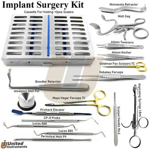 Dental Implant Surgery Kit Dentistry Surgical instruments Set Of 17 Pieces  - Picture 1 of 18