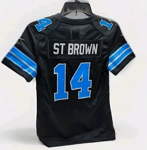 Nuova maglia Nike Amon-Ra St. Brown Detroit Lions nera NFL DONNA taglia SM (#P3-D1) - Foto 1 di 3