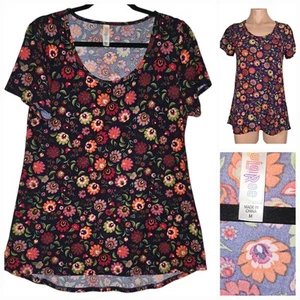 LuLaRoe Size Med Bright colorful Floral Print Classic Tee Tunic - Picture 1 of 8