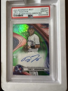 Topps Bowman's Best of 2024 Auto Trey Yesavage Green Refractor /99 PSA 10 GEM M - Bild 1 von 4